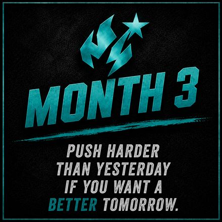 Month 3: Push harder than yesterday if you want a better tomorrow.